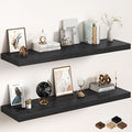 Black Floating Shelves 55Inch Long, 12 Inch Deep Floating Shelves by FunMemories