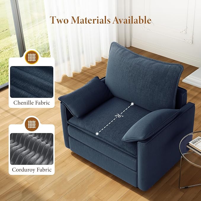 Vesgantti 40" Single Seat Sofa, Comfy Cloud Couch Deep Seat Upholstered Couch - Image 4