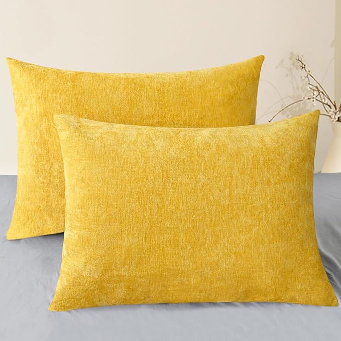 CaliTime Decorative Throw Pillow Covers 26 X 20 Inches Mustard Yellow | Pack of by CaliTime