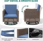 YITAHOME Outdoor Swivel Chair 3 Pieces, Wicker Patio Furniture, Porch Furniture - Image 3