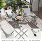 Giantex 5-Piece Patio Bistro Set, Folding Lounge Chairs - Image 8