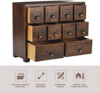 Traditional Card Catalog Solid Wood Small Chinese Medicine Small Curio Cabinet - Image 4