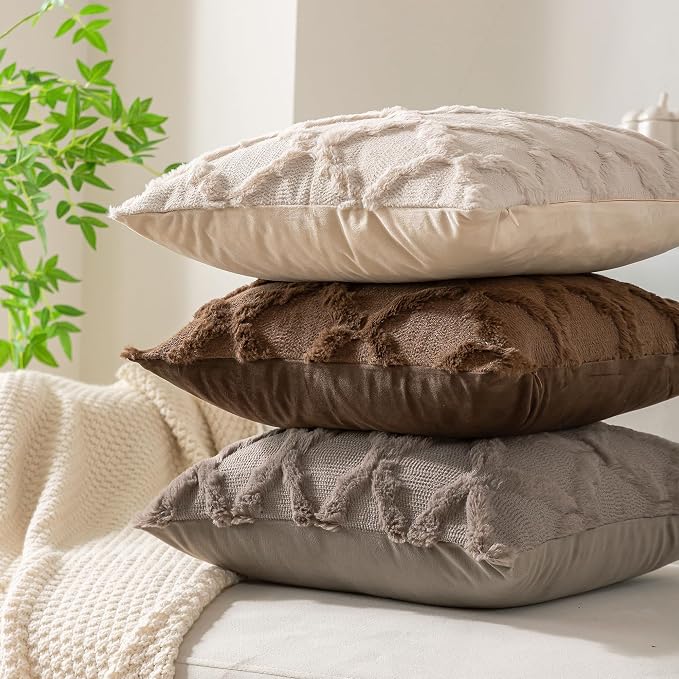 Set of 2 Soft Moroccan Throw Pillow Covers 20x20 Inch Plush Boho Decorative - Image 7