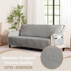 Cool Gray Loveseat Covers for 2 Cushion Couch, Water-Repellent Covers for Sofa - Image 8