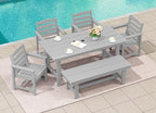 SERWALL Patio Dining Table and Bench Set - Image 7