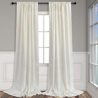 Pitalk Back Tab Linen Curtains 95 Inches Long 2 Panels Set - Image 9