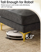 Karl home 99.6" Sectional Sofa, U-Shaped Chenille Upholstered Couch - Image 4