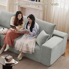 140" Sectional Cloud Couch for Living Room, Modular Floor Deep-Seat Sofa - Image 4