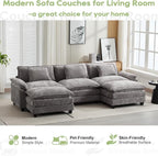 Oprisen 120" Modular Sectional Sofa, Comfy Cloud Couch Sectional Sofa - Image 7