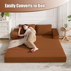 COMAX Convertible Sofa Bed Queen, Corduroy Folding Floor Couch Pull Out Couch - Image 6
