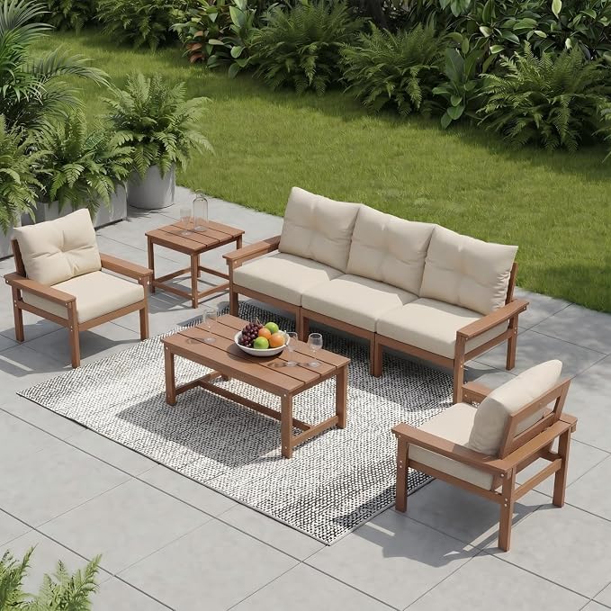 HDPE 4 Piece Patio Furniture Set, All-Weather Outdoor Couch by YourPerfectOutdoorEscape
