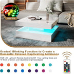 HedoAjim LED Coffee Table for Living Room, Living Room Table 2-Tier Square - Image 4