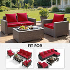 MIULEE Red Outdoor Seat Cushion 22x22 Inch Waterproof & 3 Year Fade Resistant - Image 5