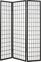 GTU Furniture Japanese Style 3 Panels Wood Shoji Room Divider Screen Oriental - Image 2