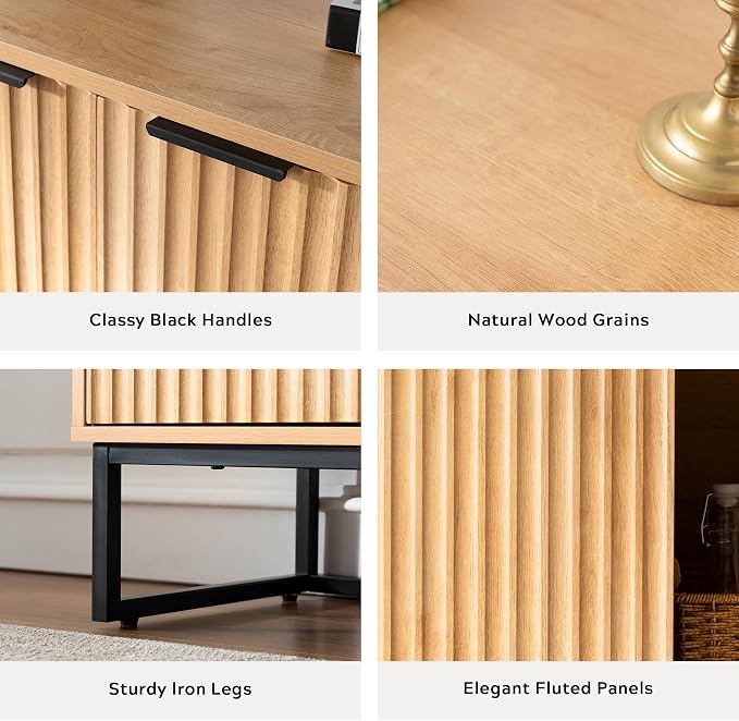 EYYTHUNG Fluted Storage Cabinet - Image 4