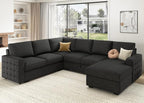 HONBAY Sectional Couch with Pull Out Bed, Sectional Sleeper Sofa with Storage by HONBAY