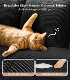 87" L shape Corduroy Couch, Sofa No Tool Assembly, Comfy Couches - Image 5