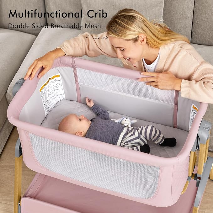 TotRun Bassinet Bedside Sleeper, Rocking Bassinets - Image 4