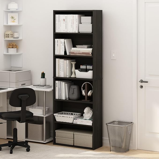 Furinno Jaya Simply Home Free Standing 6-Tier Open Storage Bookcase - Image 2