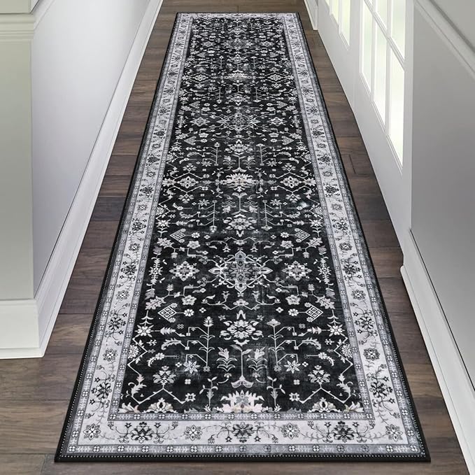 HEBE Hallway Runner Rug 2'x8', Washable Non Slip Kitchen Rug Runner | Soft Boho by HEBE