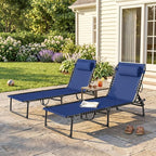 Outsunny Folding Chaise Lounge Chair Set of 2, Patio Sun Tanning Chair - Image 9