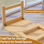 Japanese Floor Table, Bamboo Folding Coffee Table, Portable Solid Wood Japanese - Image 6