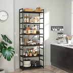 NUMENN 6 Tier Bookshelf, Tall Bookcase Shelf Storage Organizer, Modern Book - Image 2