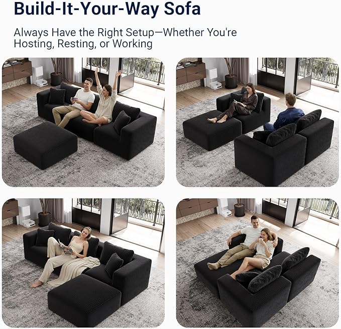 Avenco 106.2” U-Shaped Modular Sectional Sofa Couch - Image 3