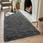 2x6 Dark Grey Fluffy Soft Runner Rug Non-Slip - Image 4