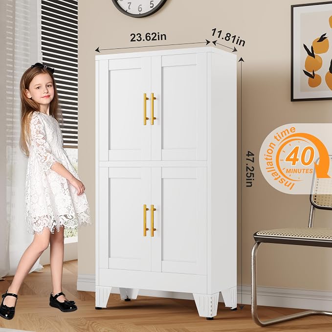 GAIOUS 47.25" Metal Pantry Cabinet, Storage Cabinets - Image 3