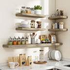 Acovy 16 Inch Floating Shelves, 3D Textured Wood Grain, Wooden Shelves - Image 7