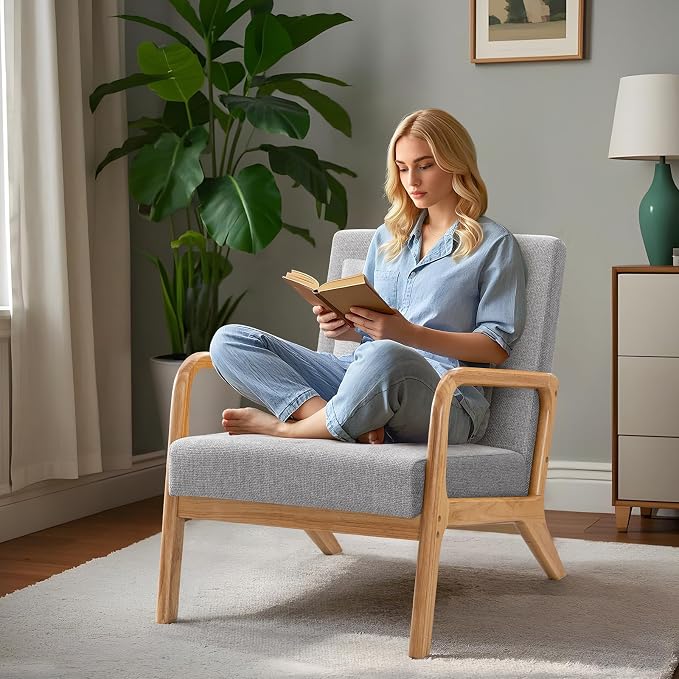 ELUCHANG Mid-Century Modern Accent Chair - Image 2