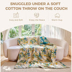 LUTBM Boho Throw Blanket for Bed Cotton Summer Blankets Twin Size for Bedroom - Image 4