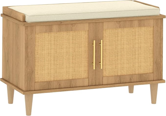 Akxomel Rattan Shoe Storage Bench by Akxomel