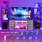 Yenlure LED TV Stand Bookshelf Combo - Image 3