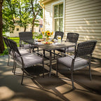 Pamapic 7-Piece Outdoor Dining Set, All-Weather Garden/Deck/Backyard Furniture - Image 2