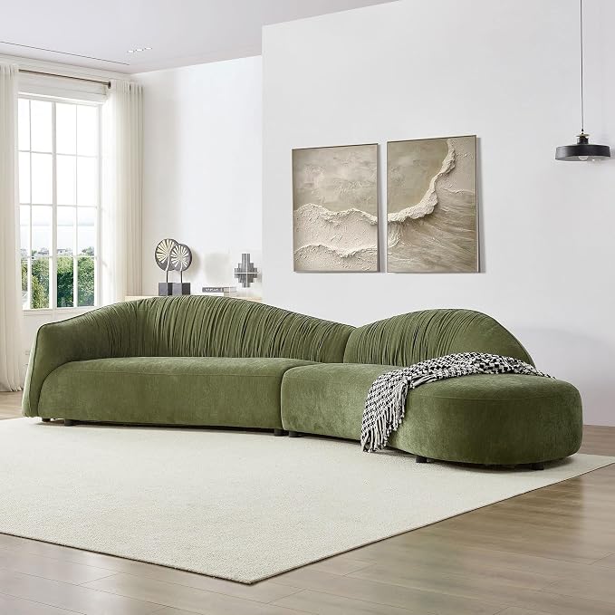 145.67 Large'' Curved Sofa Couch - Image 4