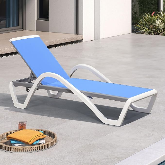 PURPLE LEAF Patio Chaise Lounge Chair by PURPLELEAF