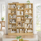 FACBOTALL Triple Wide Bookshelf, 6 Tier Large Bookshelf, Bookcase - Image 4