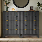 BORNOON 46" Tall Dresser for Bedroom, 6-Drawer Fluted Chest of Drawers - Image 7