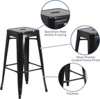Flash Furniture 30"H Commercial Modern Metal Backless Barstool, Indoor/Outdoor - Image 4