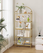 Hzuaneri Bookcase Bookshelf, Tempered Glass Bookshelves, Slim Shelving Unit - Image 2