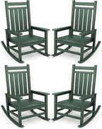 SERWALL Oversized Outdoor Rocking Chair Set of 4, HDPE Rocker by SERWALL