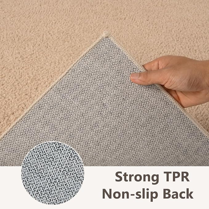 2x10 Beige Solid Runner Rug Washable Non-Slip - Image 6