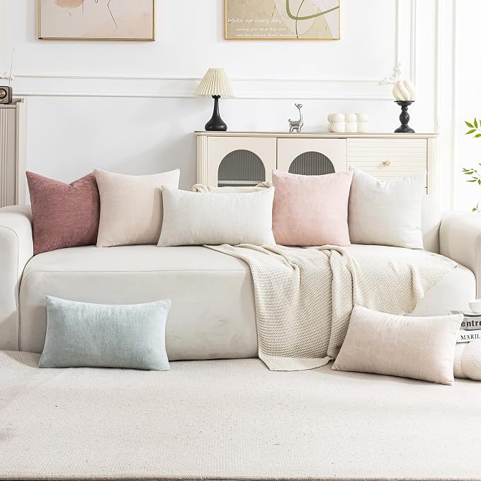 Set of 4 Soft Textured Decorative Throw Pillow Covers 18x18 Inch Cozy Farmhouse - Image 3