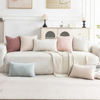 Set of 4 Soft Textured Decorative Throw Pillow Covers 22x22 Inch Cozy Farmhouse - Image 3