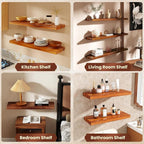 55" Solid Teak Floating Wall Shelf - Image 8