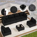 LOUVIXA 7 Piece Outdoor Patio Furniture Set, Outdoor Sectional Sofa, Wicker - Image 6