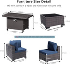 Outdoor Terrace Furniture Set, 15 Piece Outdoor Furniture Set, - Image 2