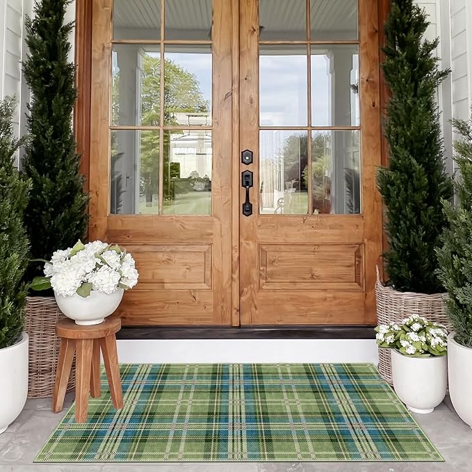 Plaid Outdoor Rug - Image 4